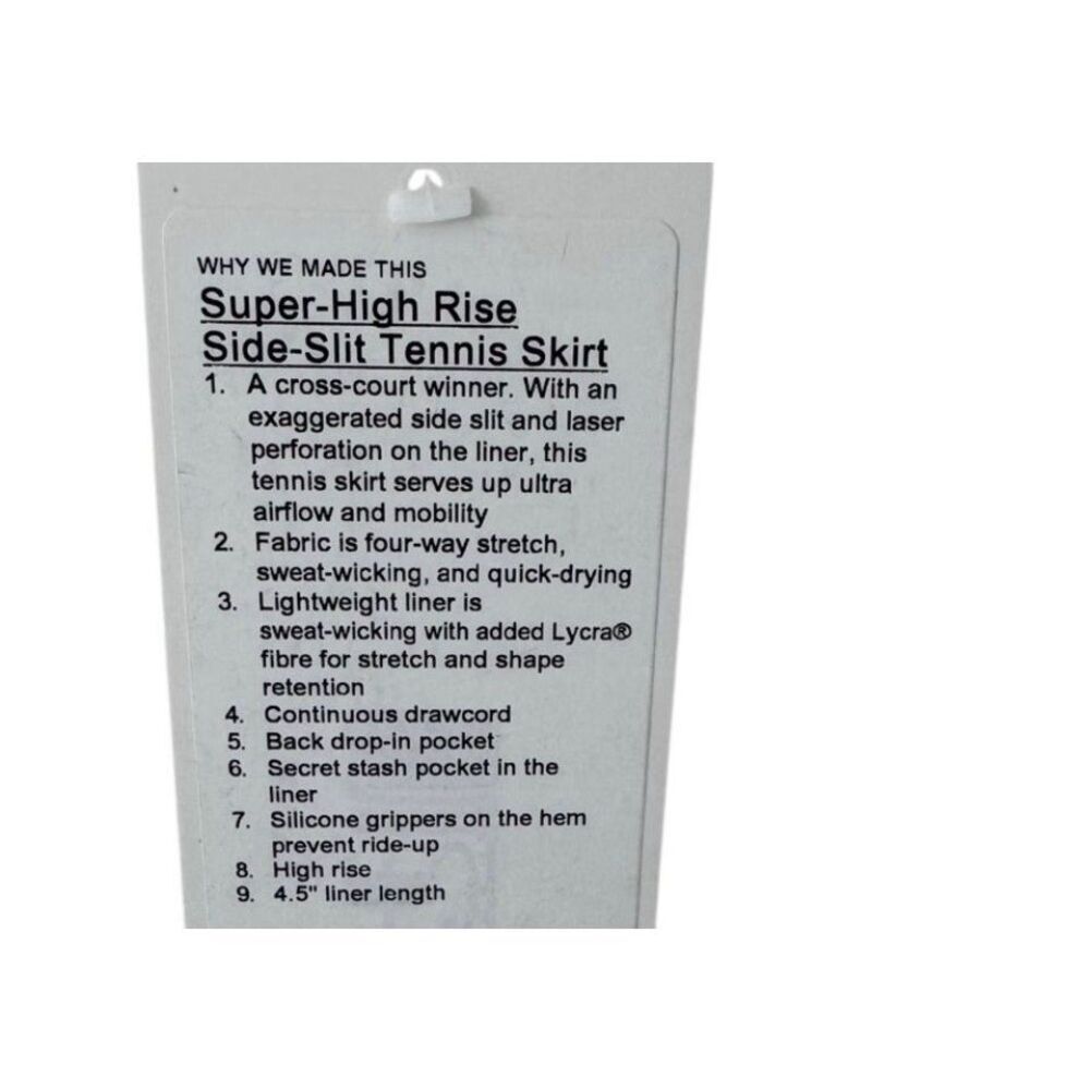 Lululemon Super-High-Rise Side-Slit Tennis Skirt White size 4 Skort 4.5” liner - Picture 11 of 11